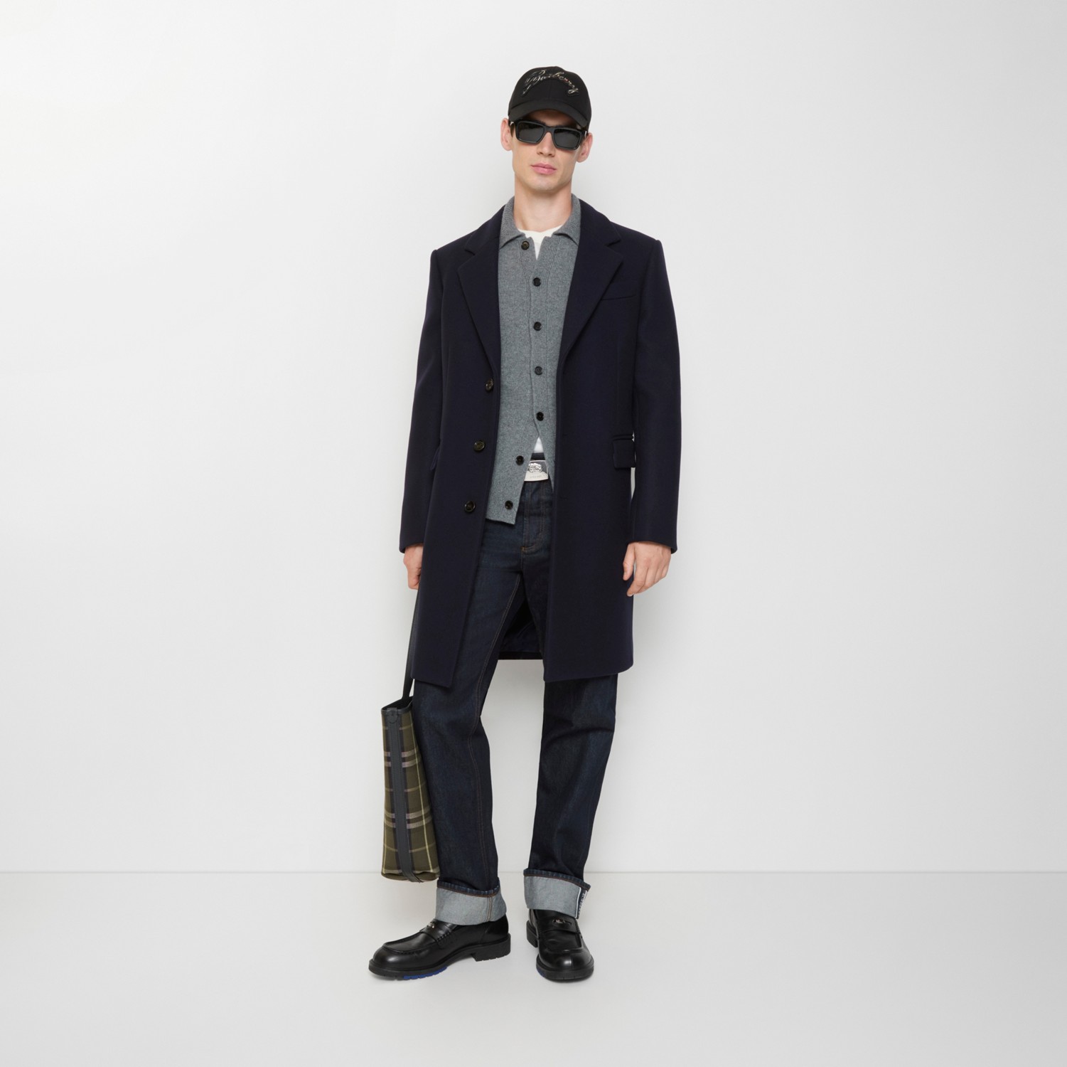 ウール テーラードコート (ネイビー) - メンズ, ウール | Burberry