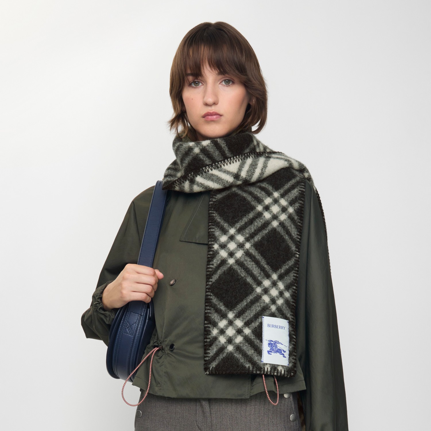 ナロー チェック ウールスカーフ (ブラック) | Burberry®公式サイト