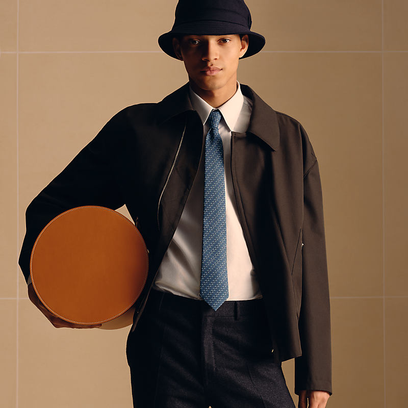 シルクツイルタイ 7 cm 《Hモール》 - ブルー | Hermès - エルメス