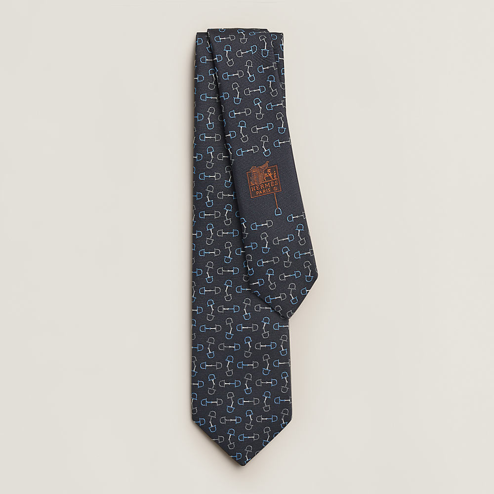 Mors Tricolore tie - Grey | Hermès USA