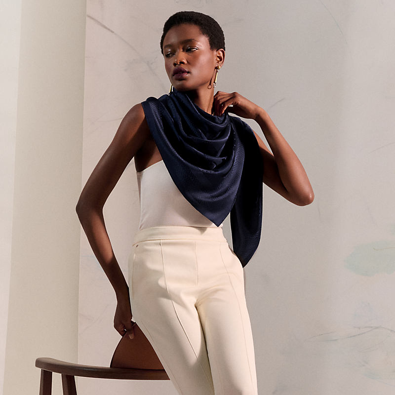 Coaching scarf 140 - Blue | Hermès USA