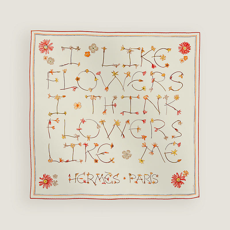 I Like Flowers scarf 70 - Orange | Hermès UAE