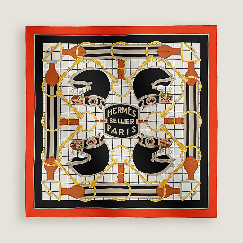 Tatersale forever scarf 90 - White | Hermès USA