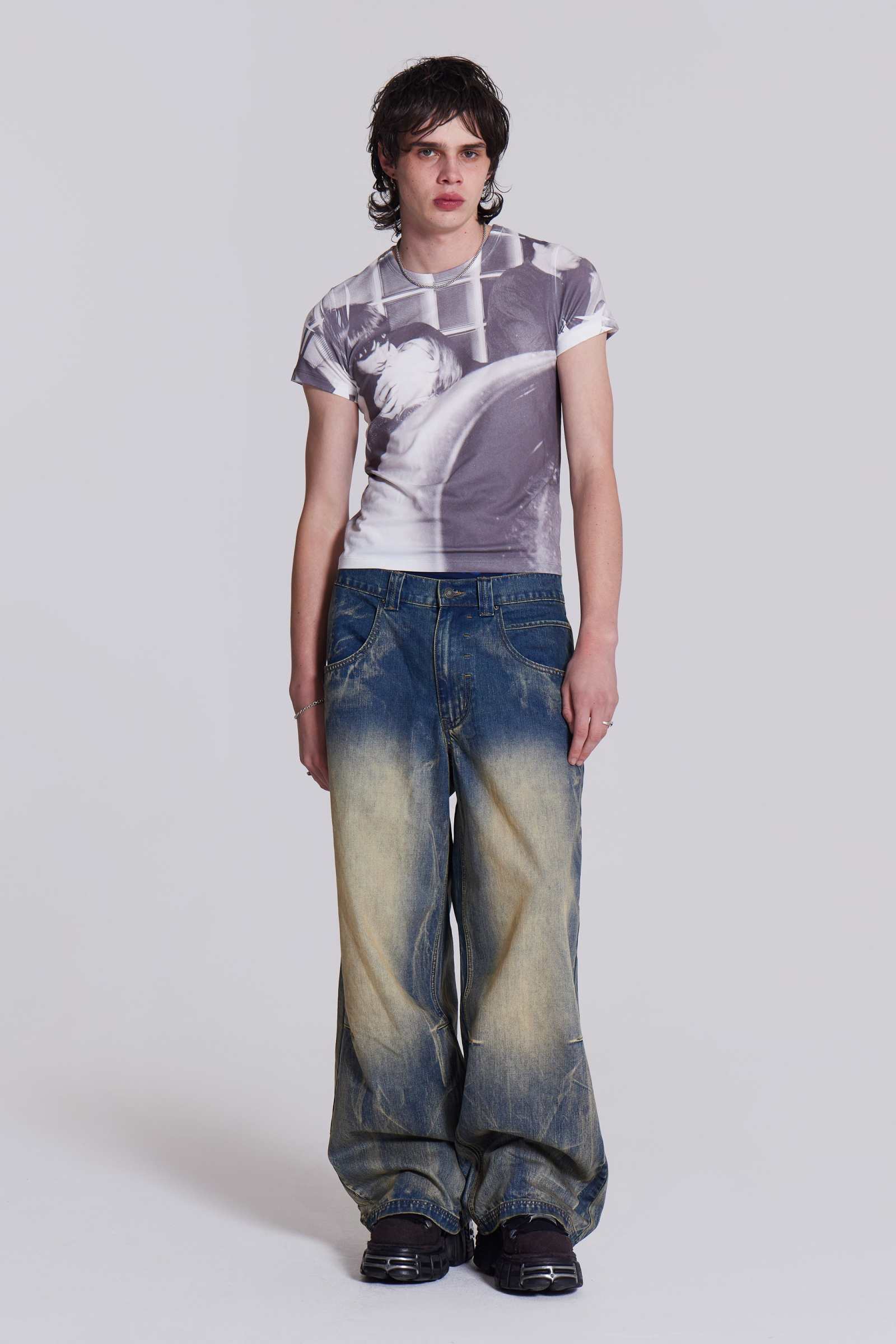 Shop Blue Ethereal Colossus Jeans | Jaded London | Clothing