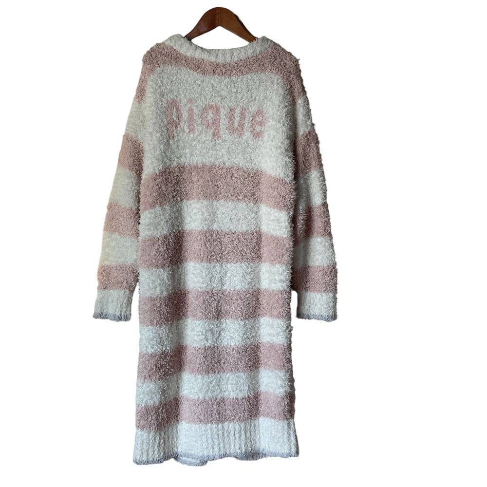 美品 gelato pique ジェラートピケ モコモコ ボーダー ワンピース