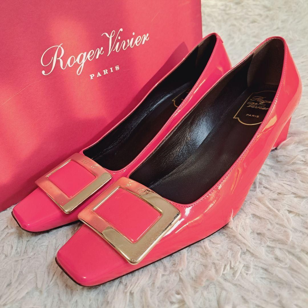 人気✨ROGER VIVIER ロジェヴィヴィエ トランペット スクエアバックル
