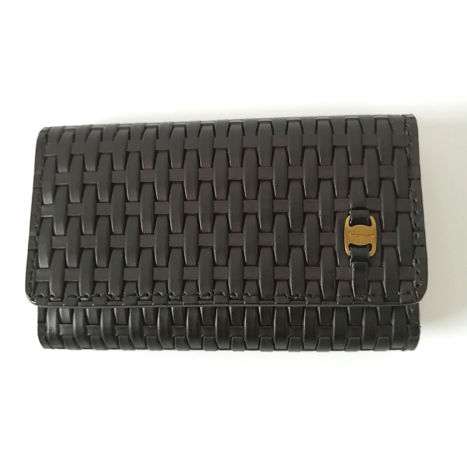 美品 サルヴァトーレ・フェラガモ キーケース ヴァラリボン ブラック