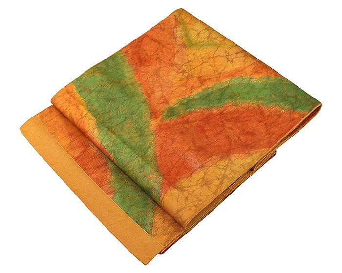 名古屋帯 正絹 ぼかし 幾何 八寸名古屋帯 中古 リサイクル カジュアル