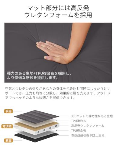 WINSOON インフレーターマット 10cm 【極上の快適性・より広い・自動