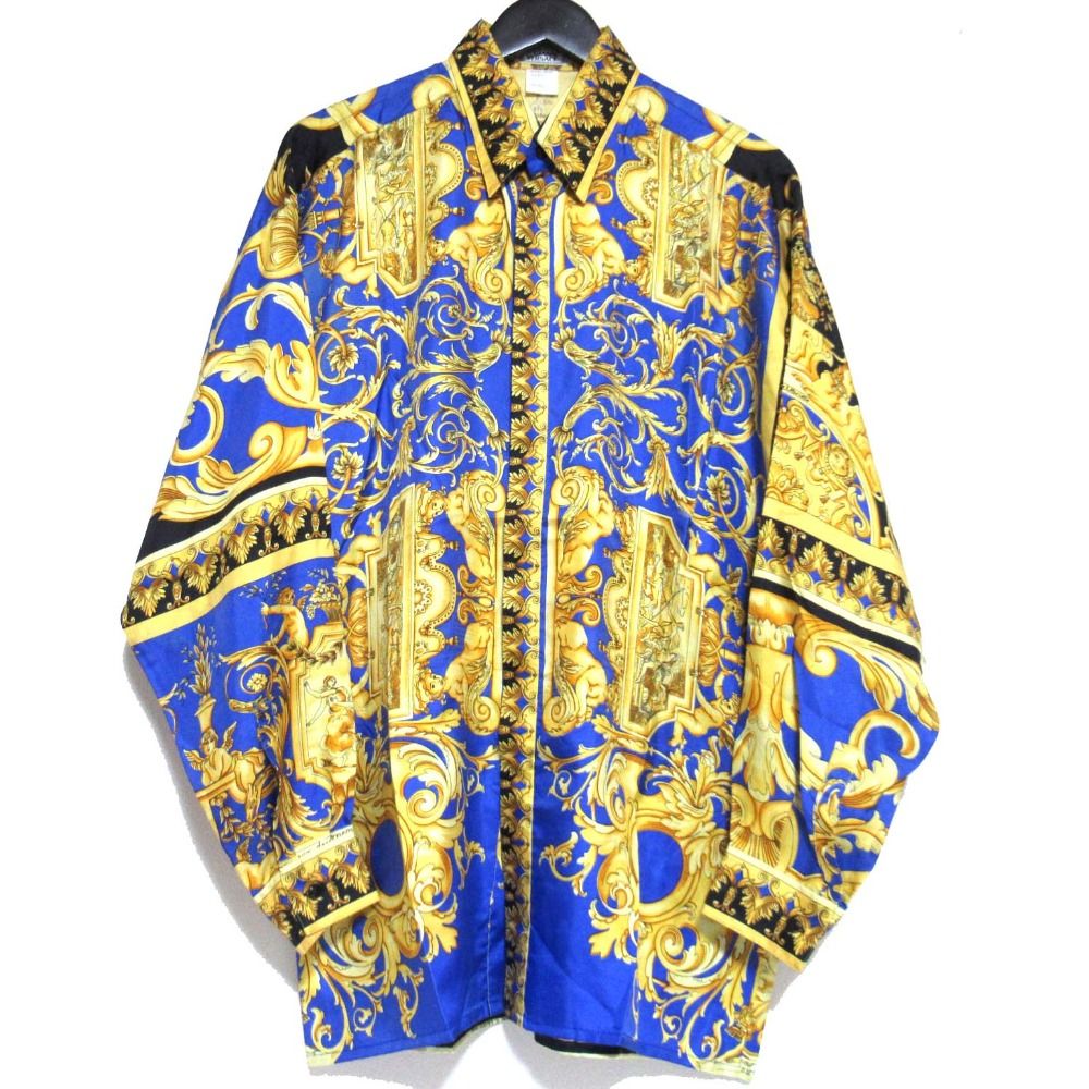 美品 GIANNI VERSACE ジャンニヴェルサーチ バロック柄 長袖 シルク