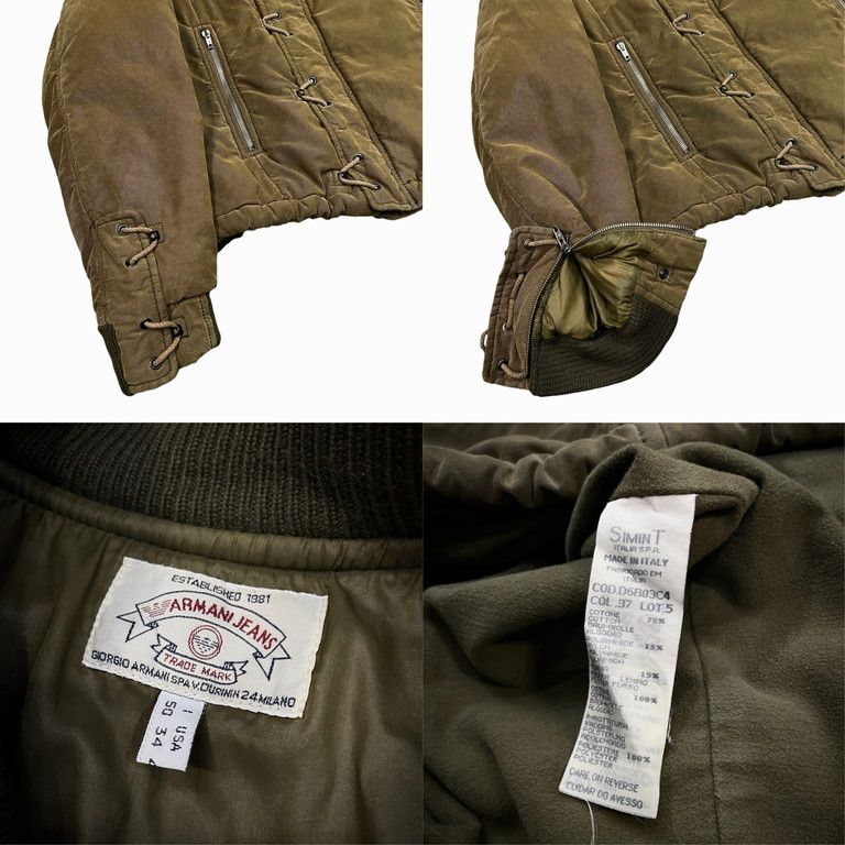 ARMANI JEANS フロントロープフック中綿ボンバージャケット 名作