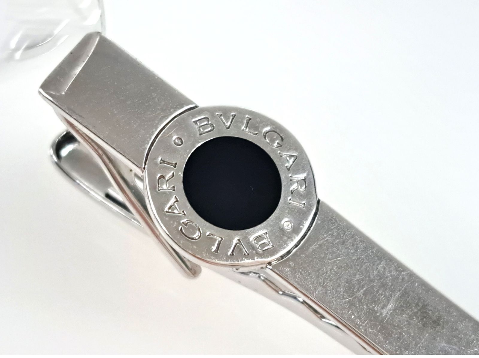 ブルガリ BVLGARI オニキス ネクタイピン ブラック×シルバー シルバー