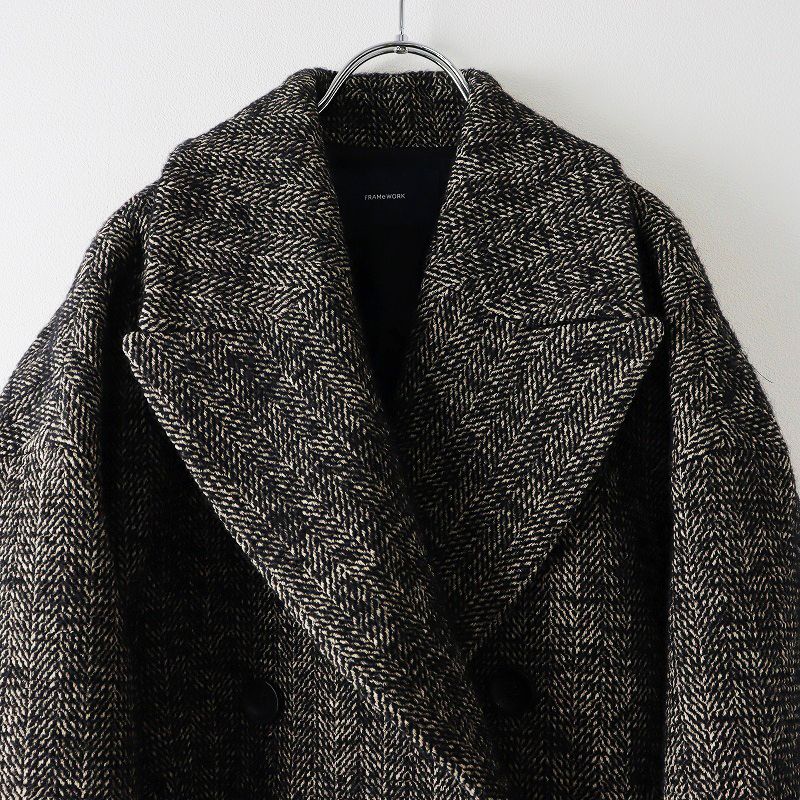 FRAMeWORK TWEEDショートコート38 黒