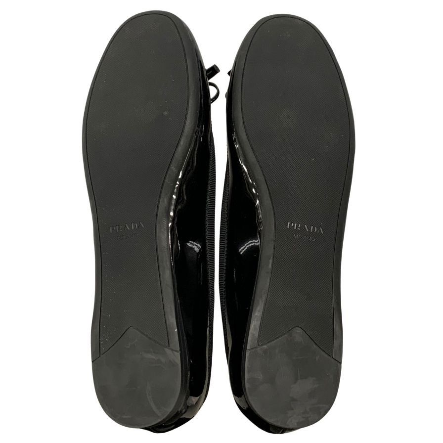 プラダ エナメル パテントレザー フラットシューズ【AFC47】 - メルカリ