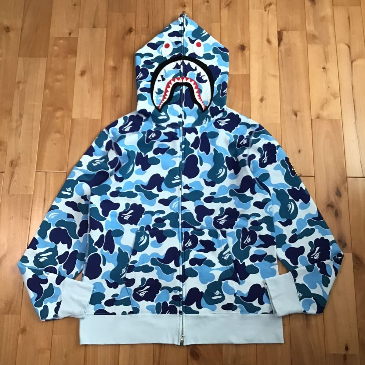 ABC camo Blue シャーク パーカー Lサイズ shark full zip hoodie a