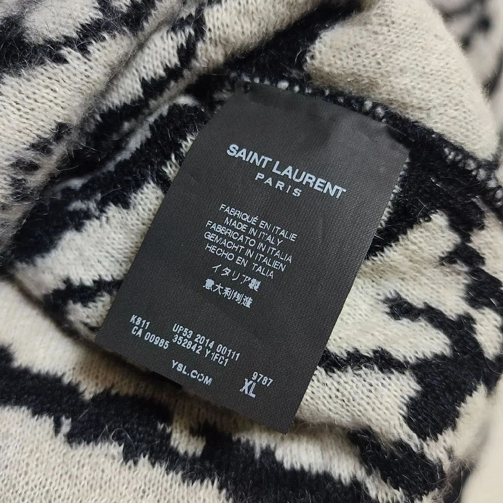 美品】SAINT LAURENT PARIS サンローランパリ 14AW ゼブラモヘアニット