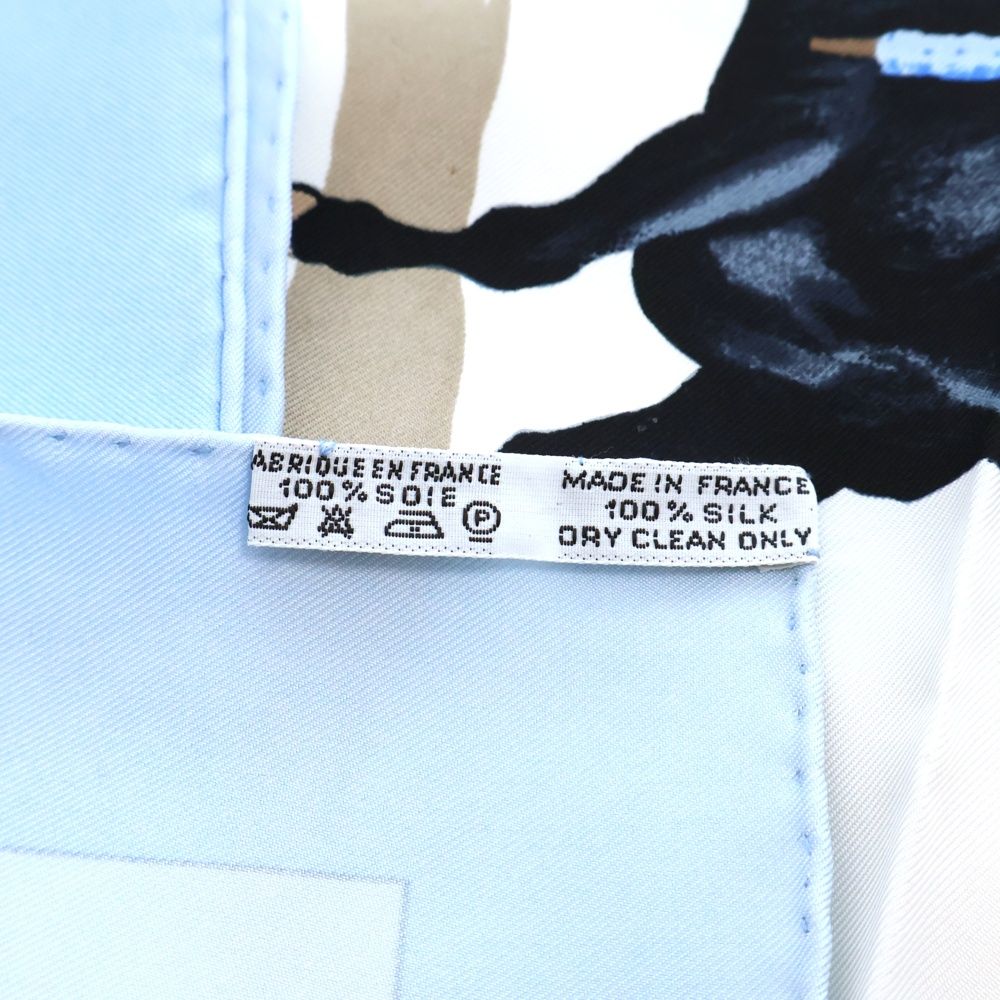 HERMES (エルメス) カレ90 闘牛場 PLAZA DE TOROS シルク ライトブルー