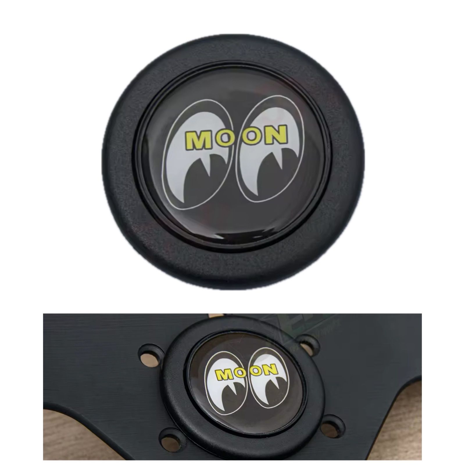 ホーンボタン ブラック／ブラック mooneyes ムーンアイズ ドレスアップ