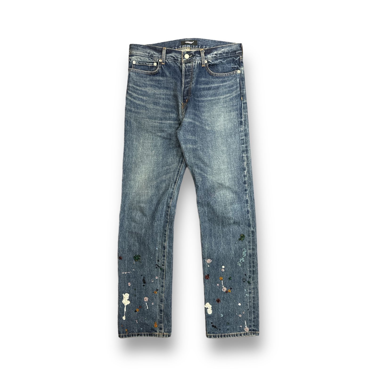 定価121000円 UNDERCOVER 23AW ドリップビーズ刺繍デニムパンツ