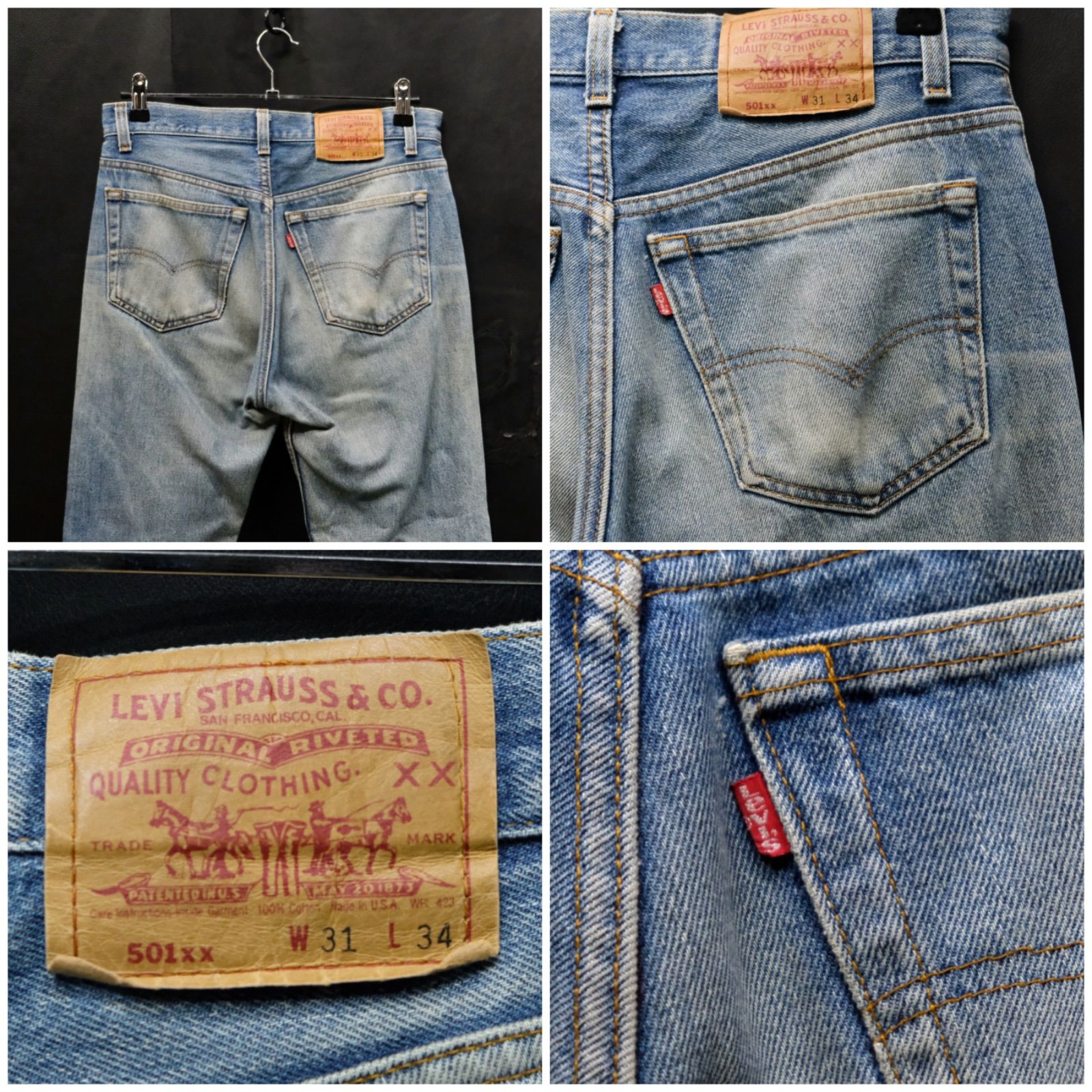 鬼ヒゲ 90's 米国製 Levis 501xx W31/約80cm 552刻印 リーバイス 501