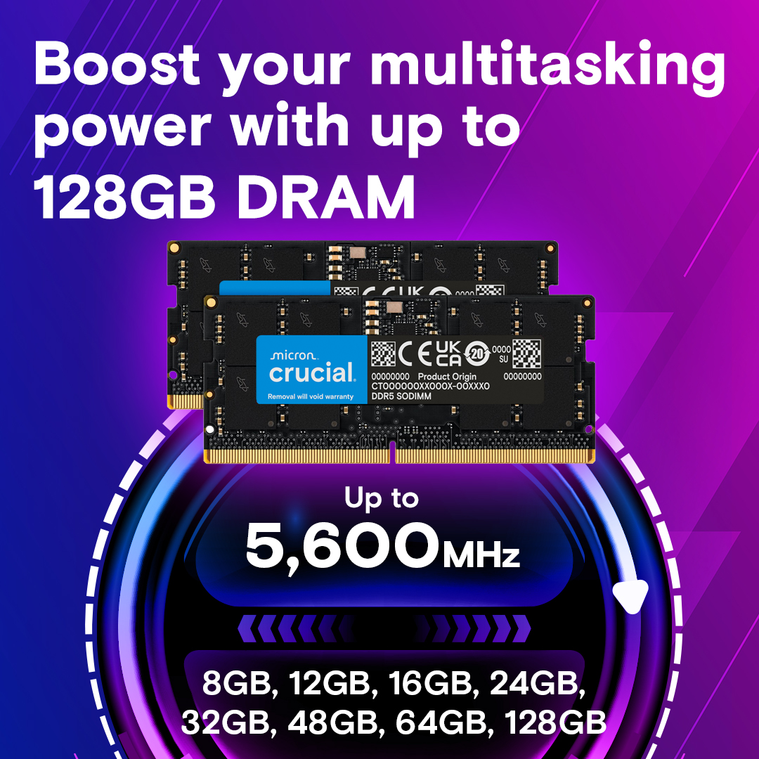 Crucial 32GB DDR5-4800 SODIMM | CT32G48C40S5 | crucial.com