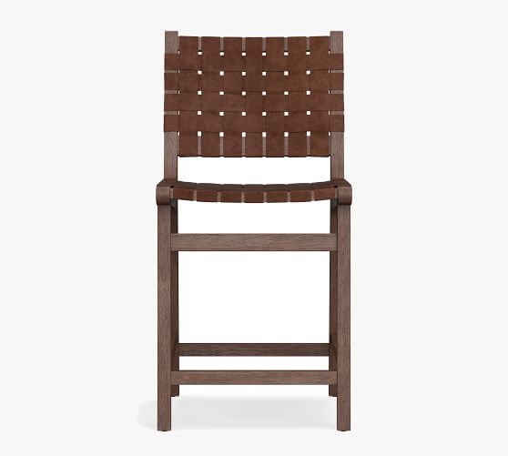 Open Box: Fenton Woven Leather Stool | Pottery Barn