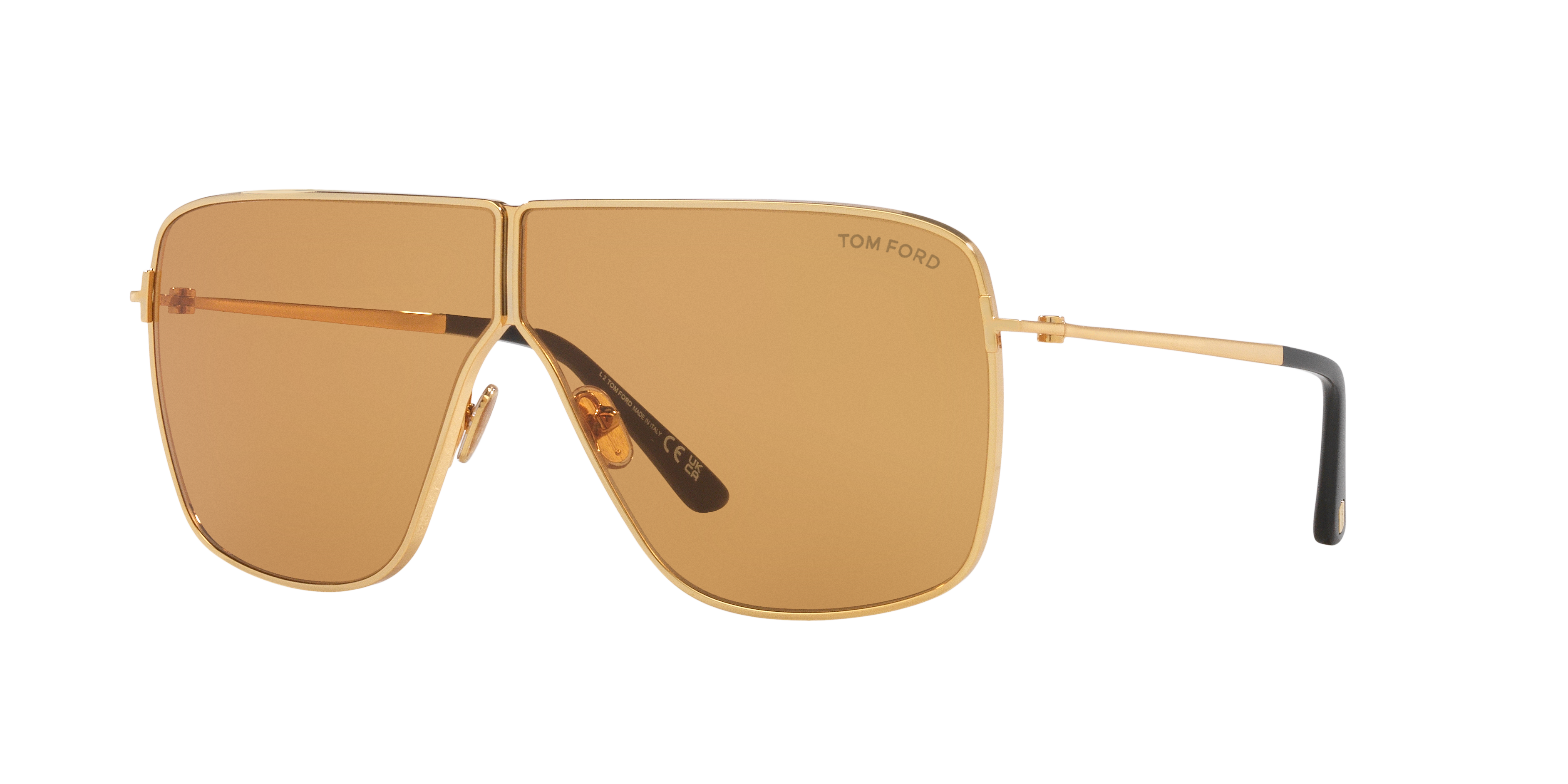 Tom Ford Huxley XXL (68 - 03) with Brown lenses and Gold frame