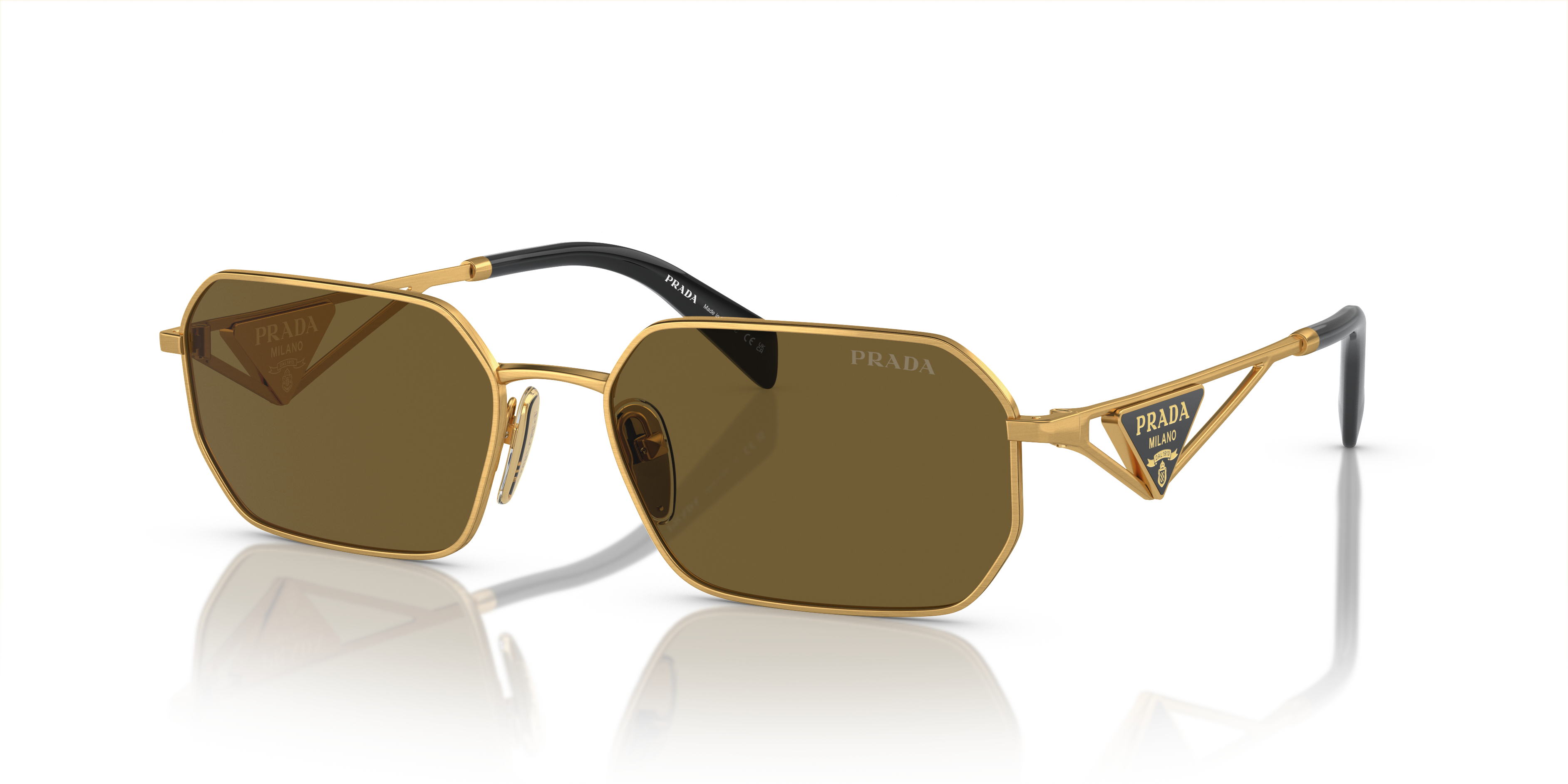 Prada PR A51S XL (58 - 17) with Brown lenses and Gold frame