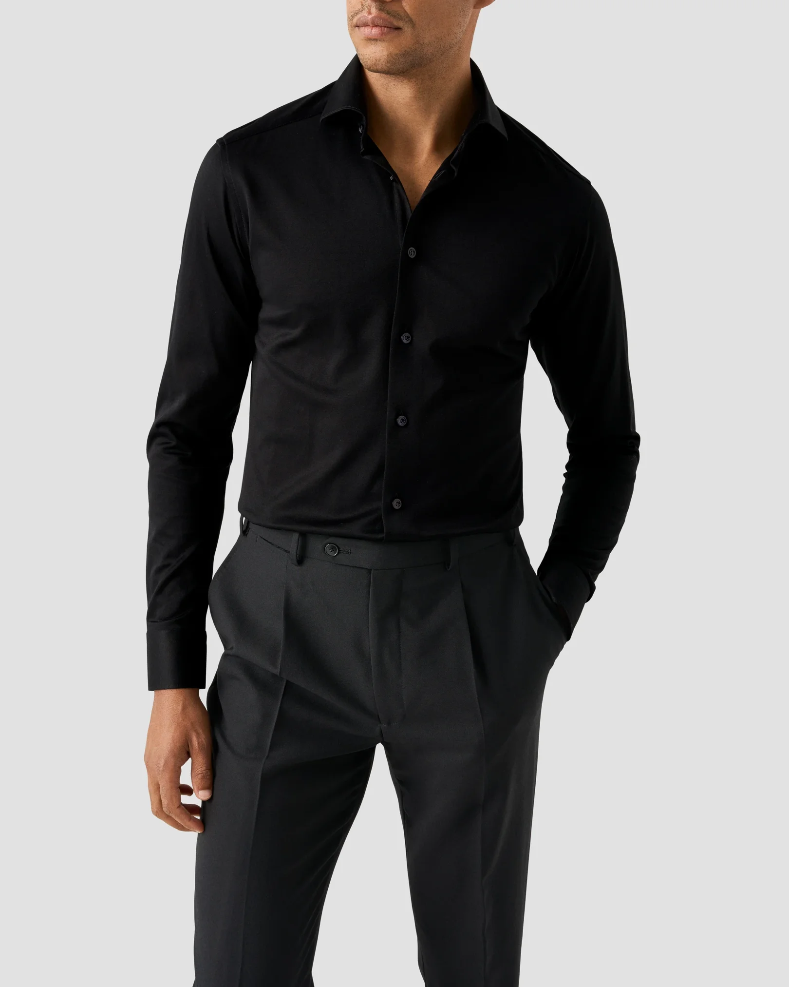 Filo di Scozia Knitted Jaquard Shirt - Eton