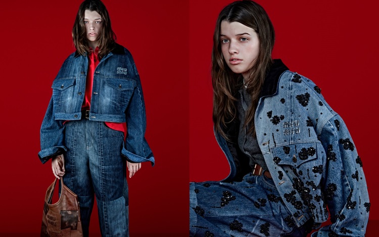 ミュウミュウ」の「Miu Miu Upcycled」最新コレクションはジーンズの