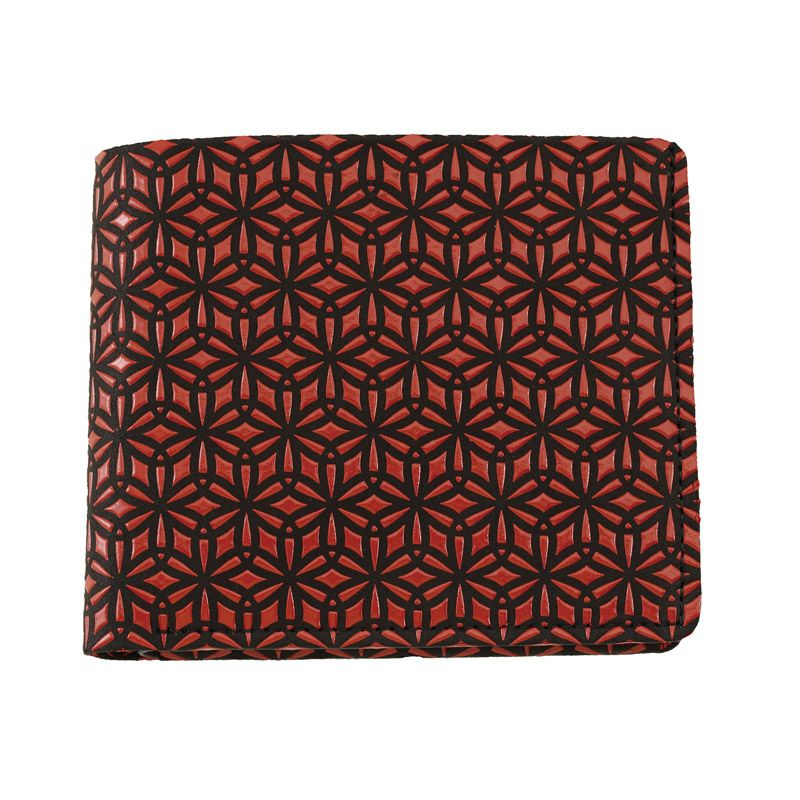 印傳屋 2205】甲州印伝 本革 ラウンドファスナー小銭入れ付き 二つ折り