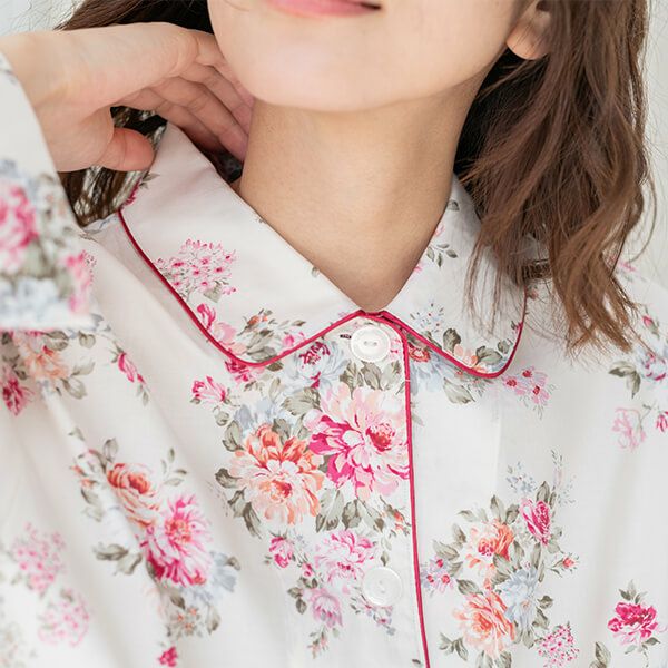 mila schon】ミラ・ショーン サテン 花柄プリントレディース パジャマ