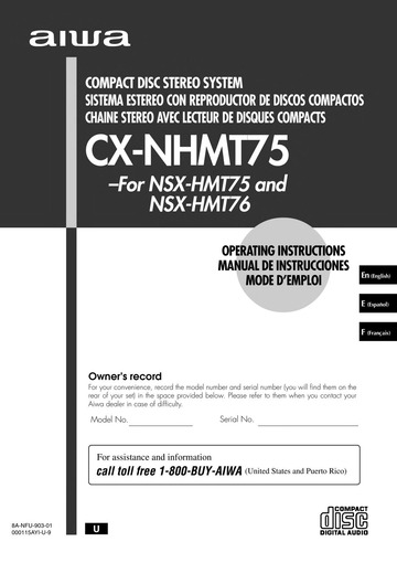 Aiwa CX-NHMT75 user manual : Free Download, Borrow, and Streaming
