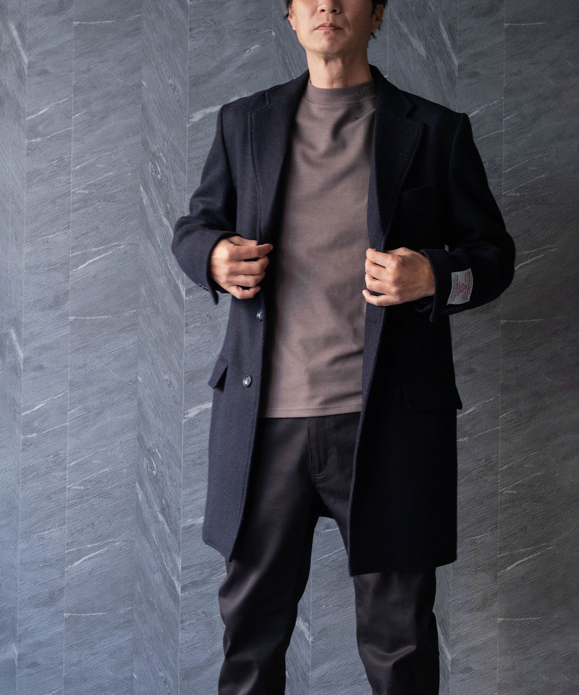 HARRIS TWEED ] ツイードチェスターコート – AWC │ active worker