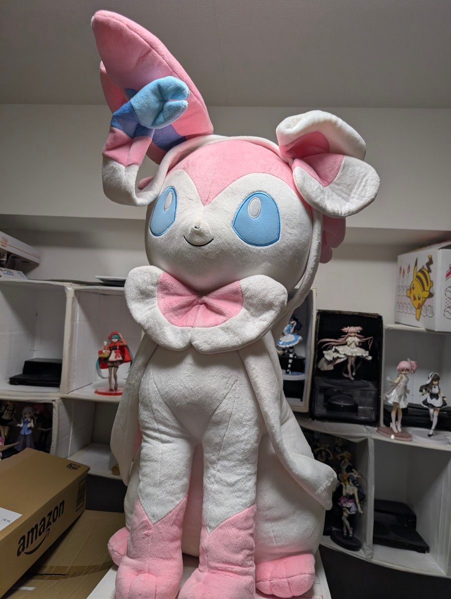 新品未使用 ニンフィア 寝そべり 等身大 ぬいぐるみ ポケモンセンター