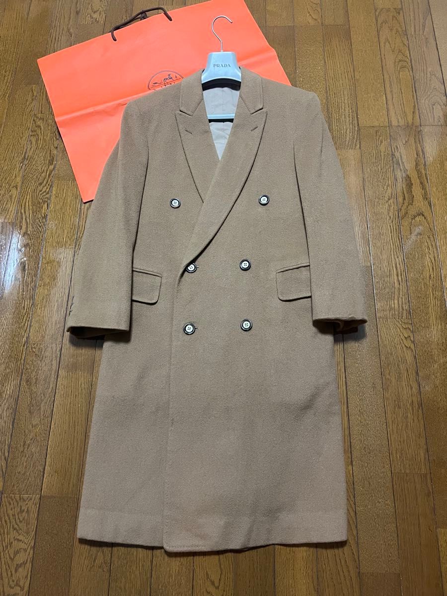 神々の繊維 ビキューナ CROMBIE ダブルチェスターコート極上カシミヤ