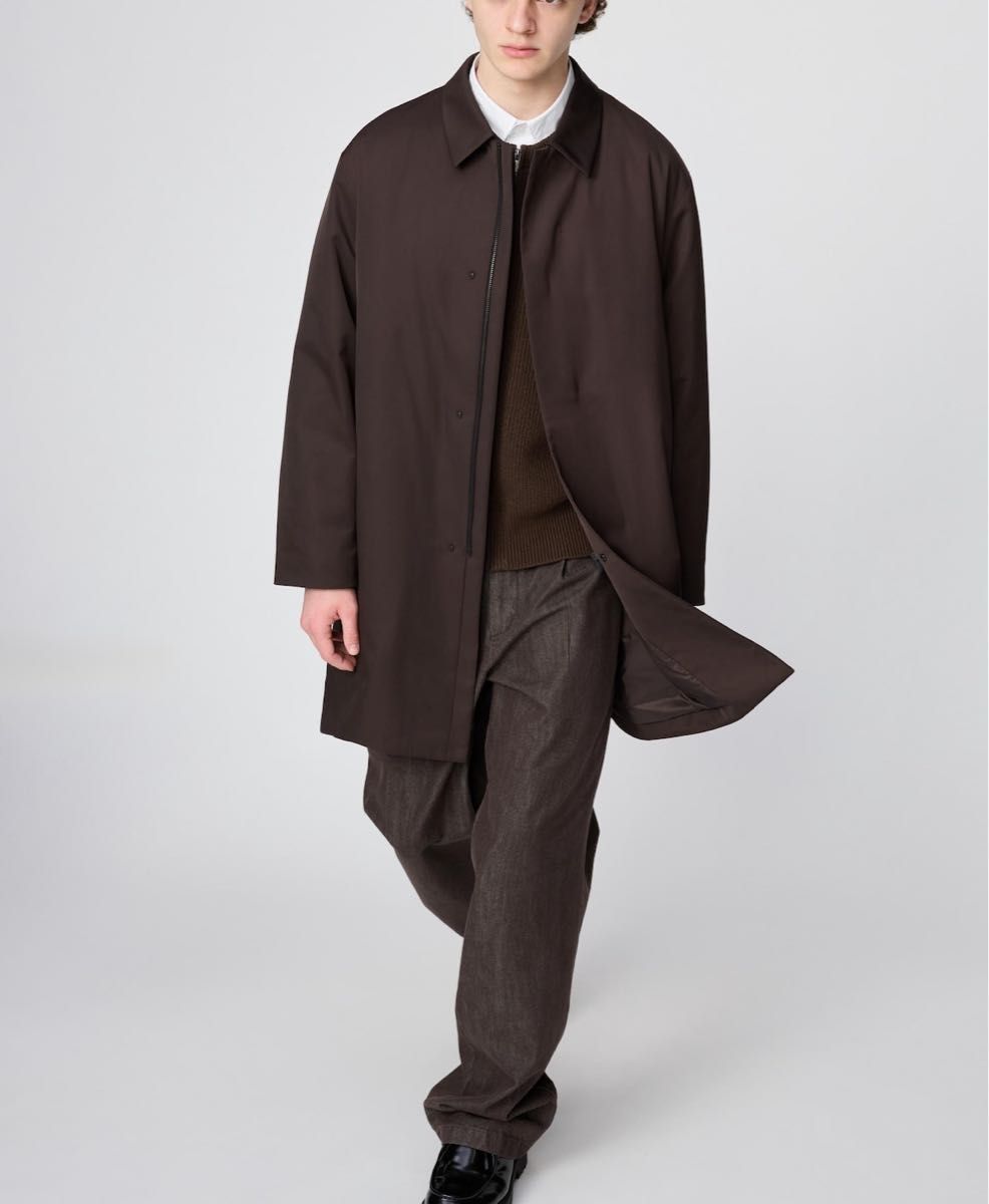 定価￥14 900】ユニクロC パフテックハーフコート ダークブラウン XL