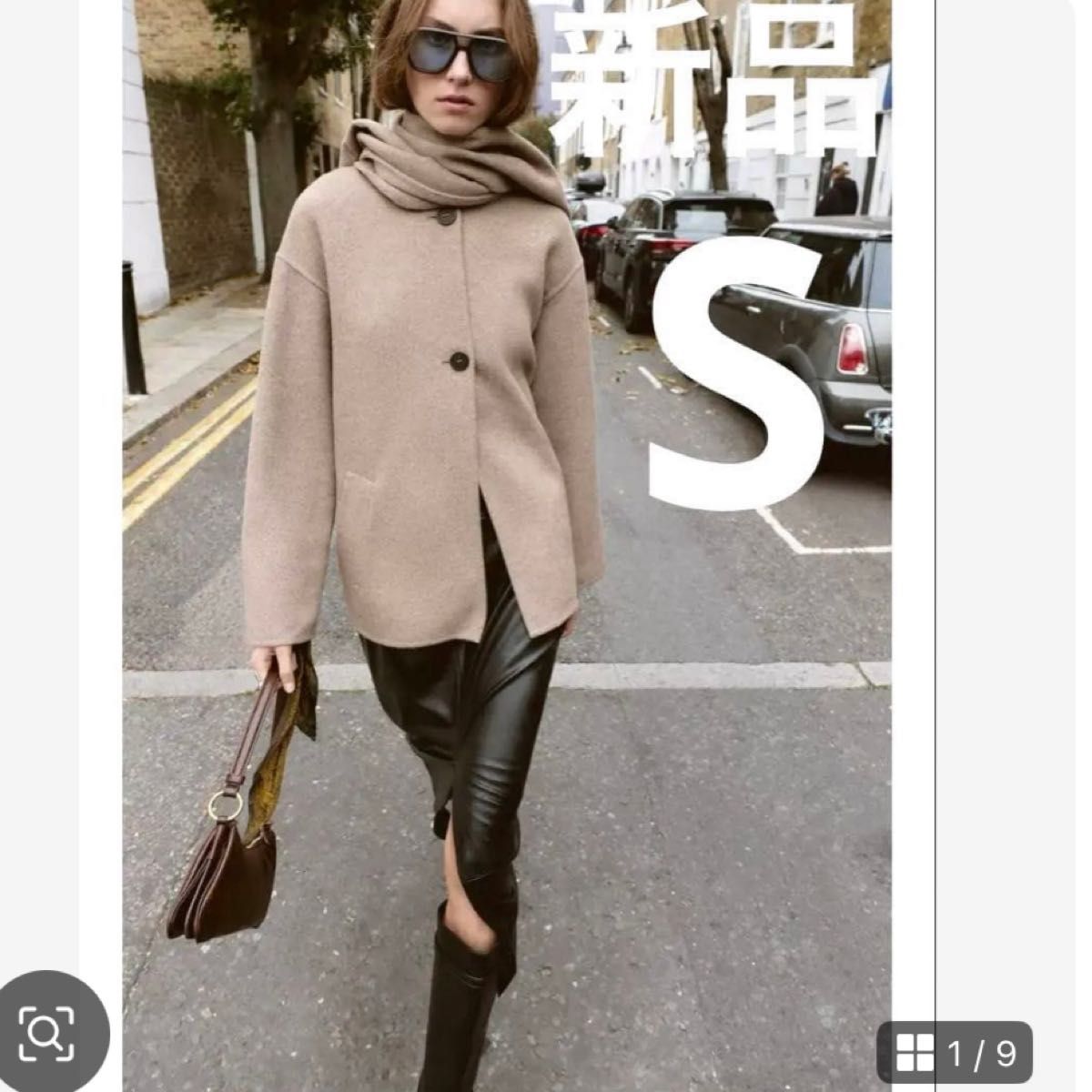 ZARA ショートスカーフウールコート S ミンク 新品｜Yahoo!フリマ（旧