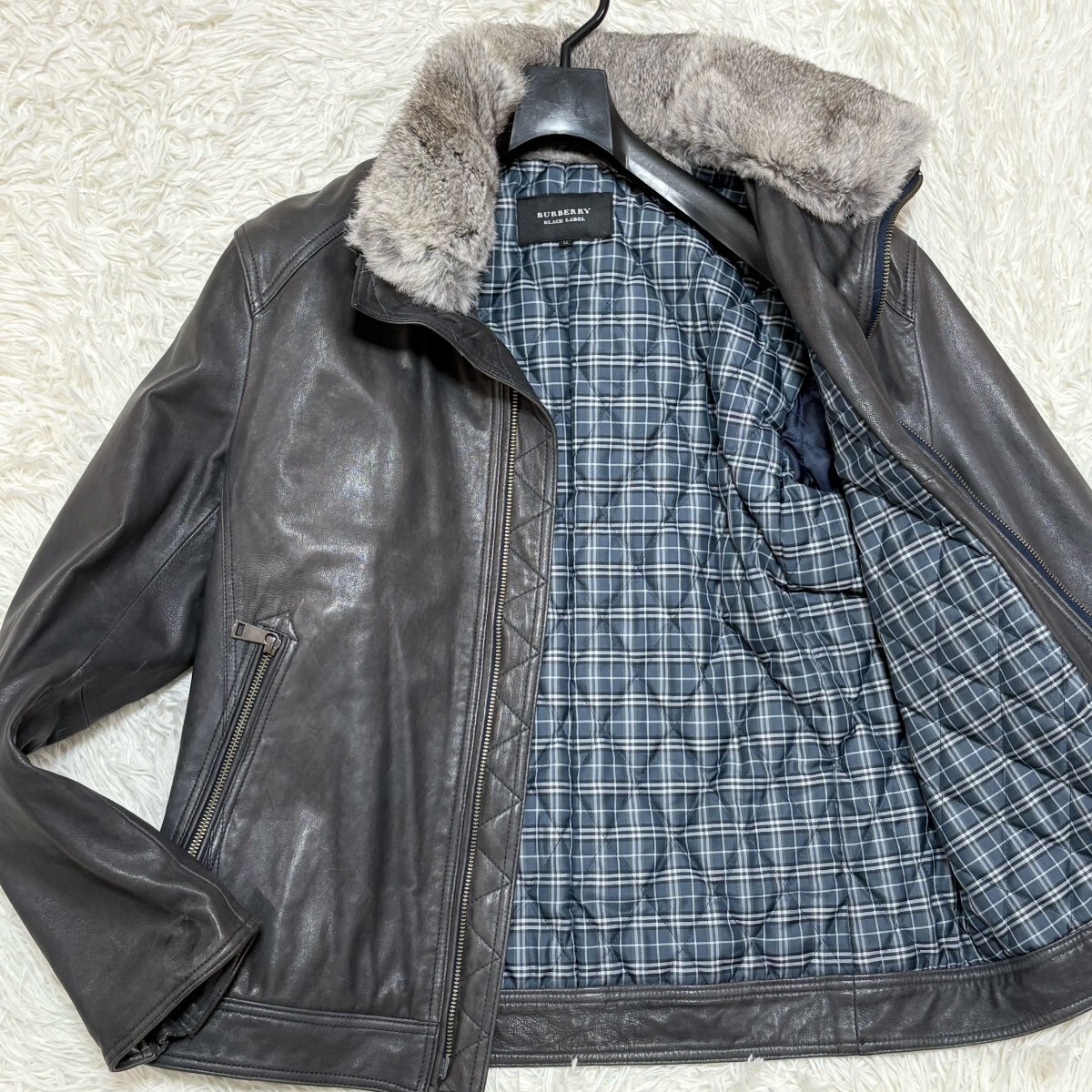 Yahoo!オークション -「burberry black label レザーライダース」の