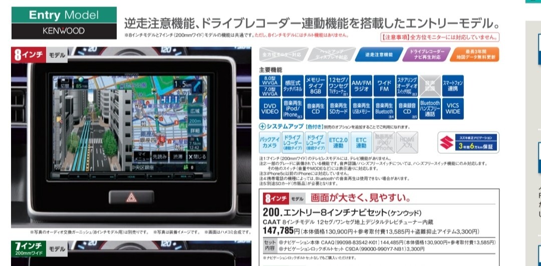 Yahoo!オークション -「ケンウッド ナビ 8インチ」(スズキ) (純正品)の