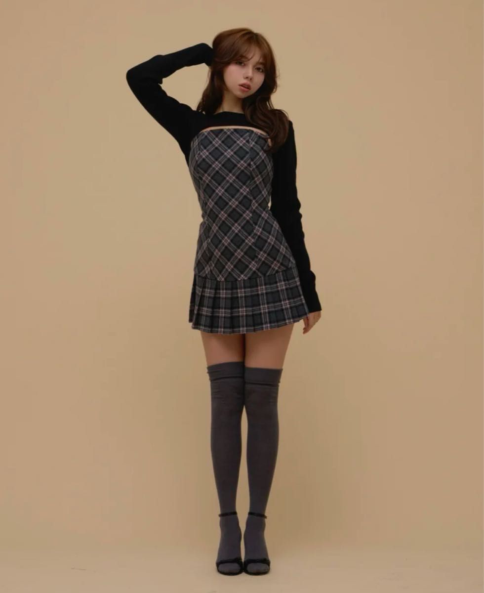 andmary Karen knit set mini dress アンドマリー ベージュ｜Yahoo