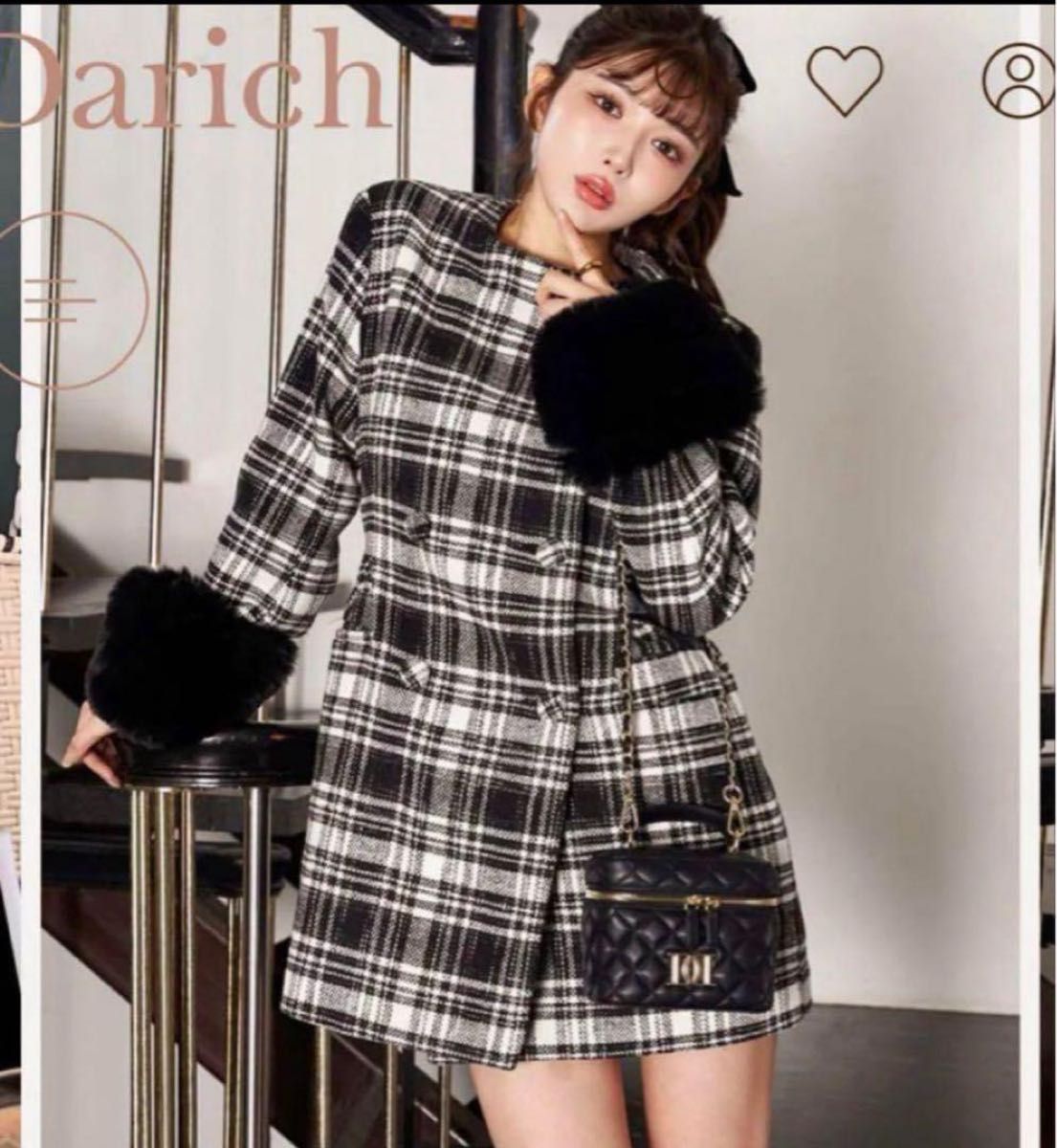 ダーリッチ darich チェックボリュームマフラー 名古屋6周年限定