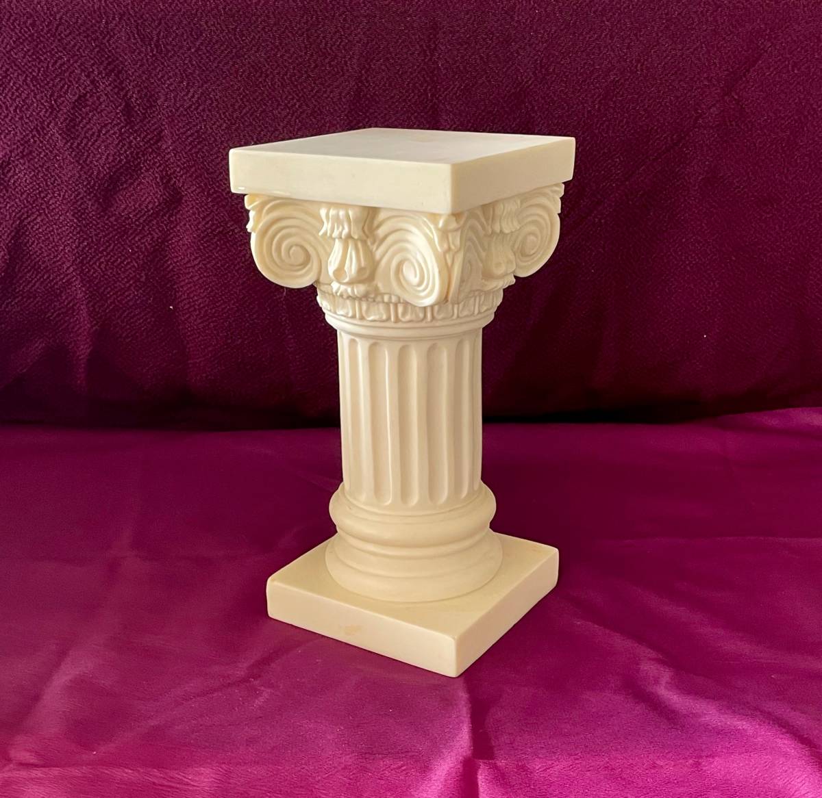 大理石製 ギリシャ彫刻 神殿柱台座 イオニア式 オブジェ 高さ210mm