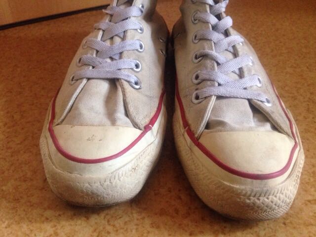 80s usa製 converse コンバース オールスター HI 青枠 生成り 7 1/2 白