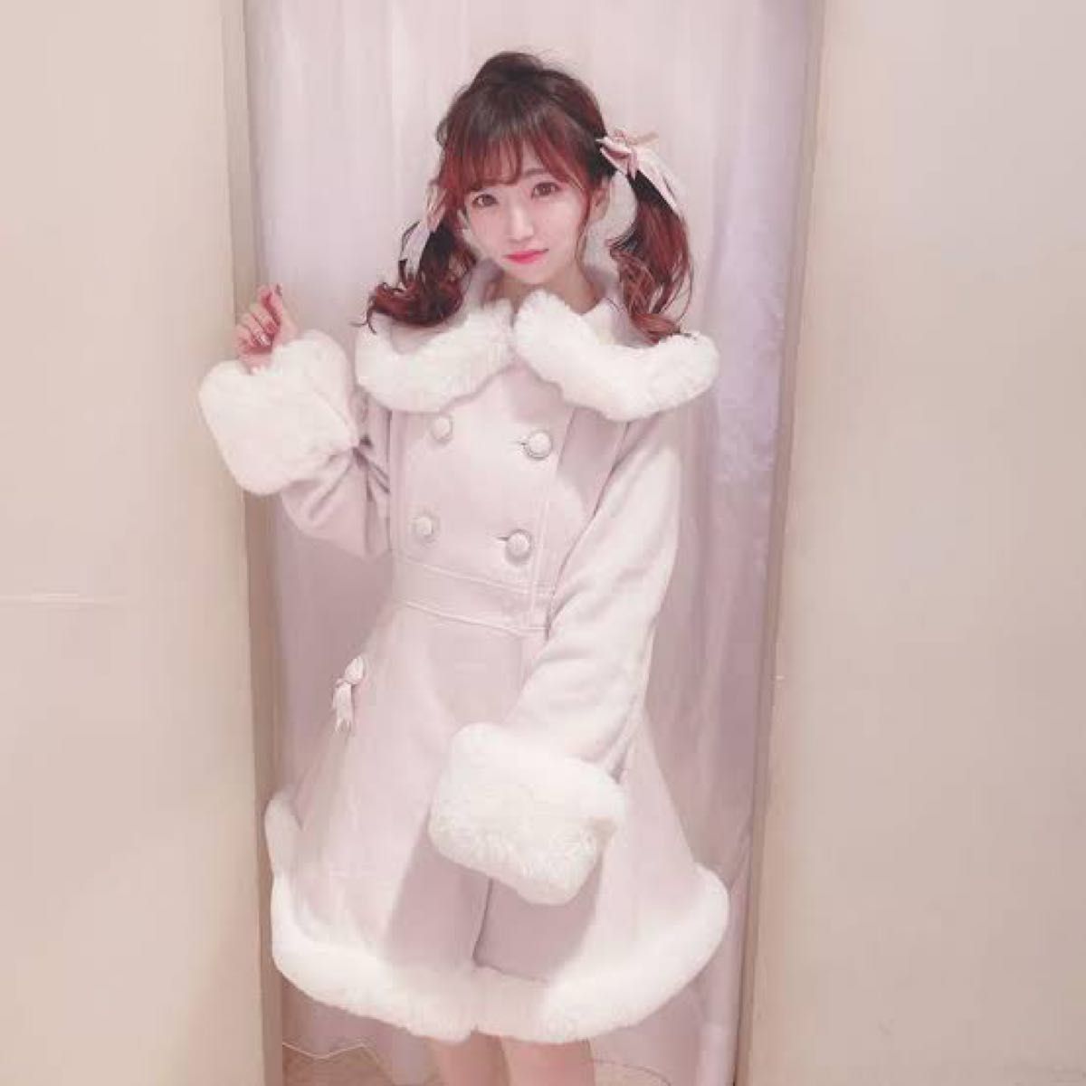 LIZLISA ファーカラーコート ピンク｜Yahoo!フリマ（旧PayPayフリマ）