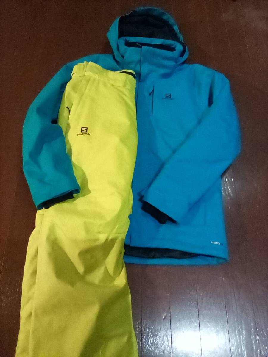 Yahoo!オークション - SALOMON サロモン スキーウェア 上下 水色/黄色