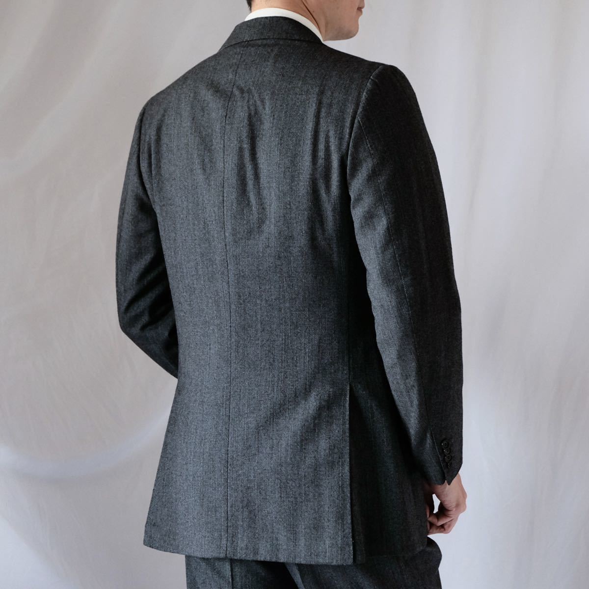 絶品Cesare Attolini Napoli チェーザレアットリーニ カシミア混グレー