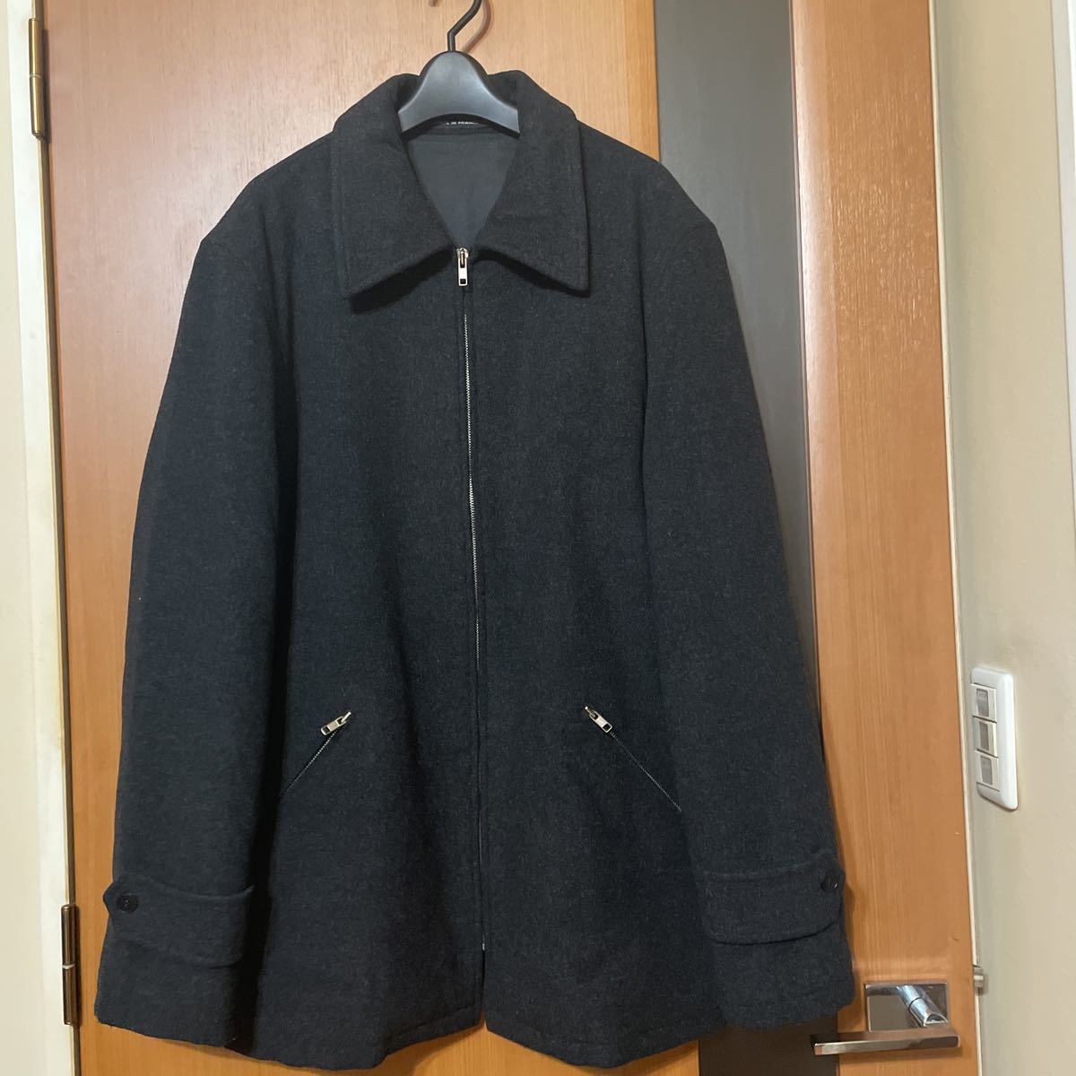 人気『agnes b homme』 90sフランス製ウール八の字ZIP中綿ブルゾン
