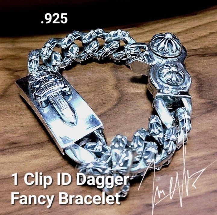 925製品】1クリップ ダガー IDブレスレット エクストラ ファンシー