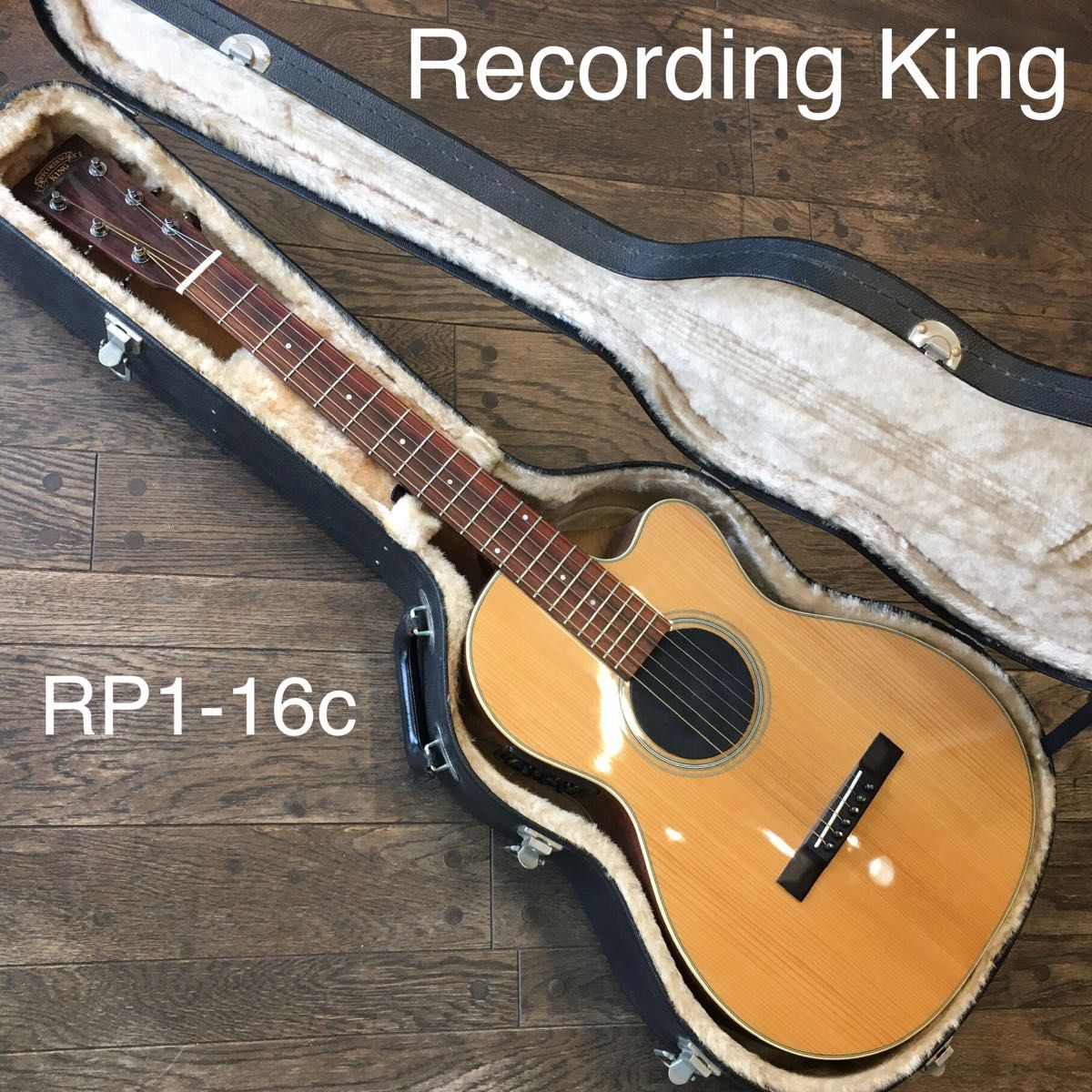 中古エレアコ Recording King RP1-16C シングルオー チューナー付き